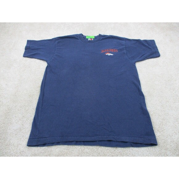 VINTAGE Denver Broncos Shirt Men Large Blue NFL Football Single Stitch 90s - Picture 1 of 11
